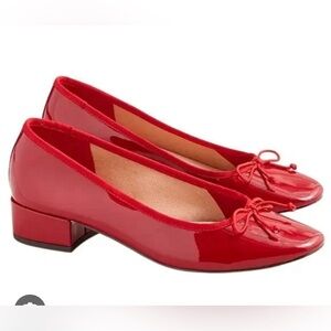 J Crew Patent Leather Ballet Pump Red Pepper